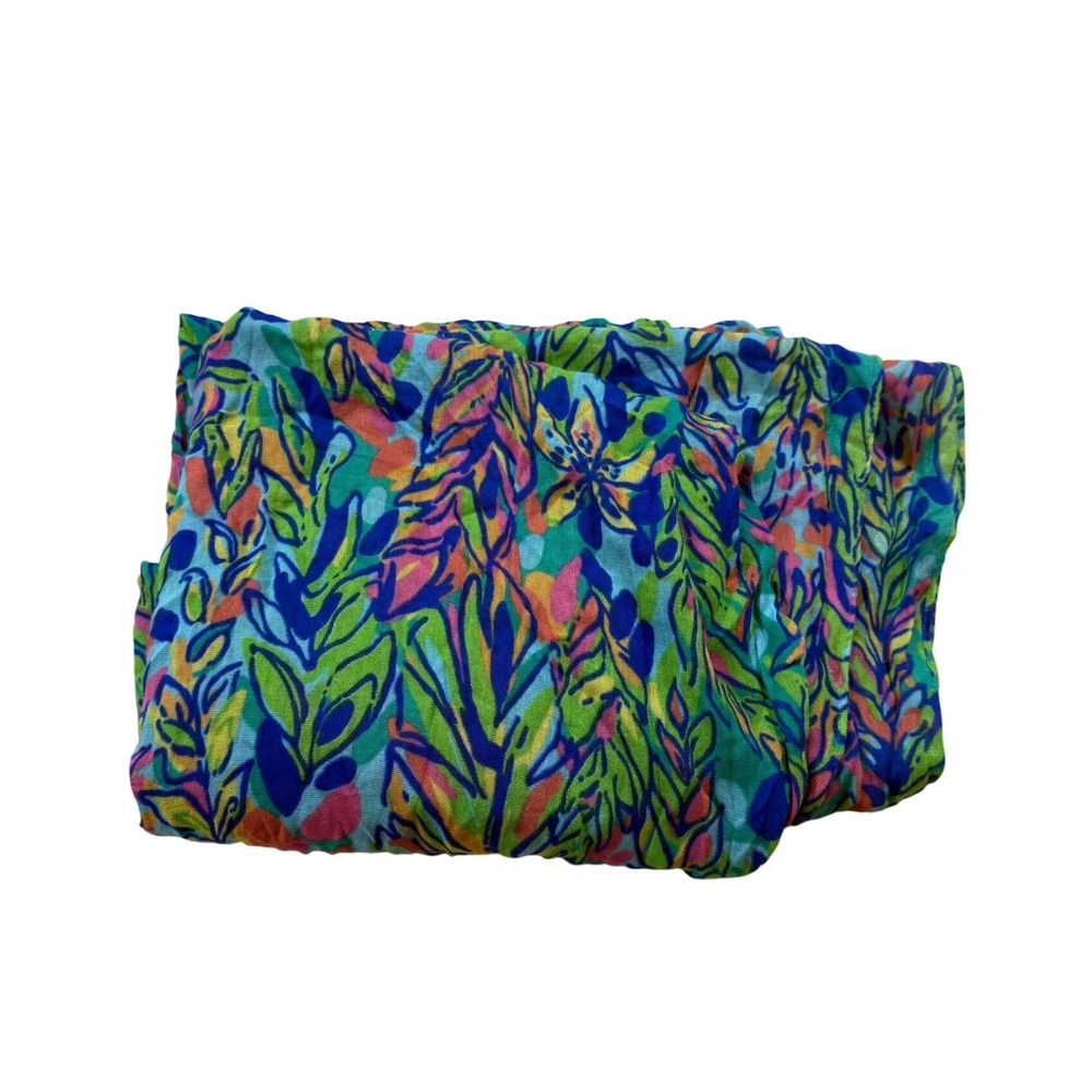 Lilly Pulitzer Infinity Scarf Tropical Floral Rayon Resortwear Beach Boho